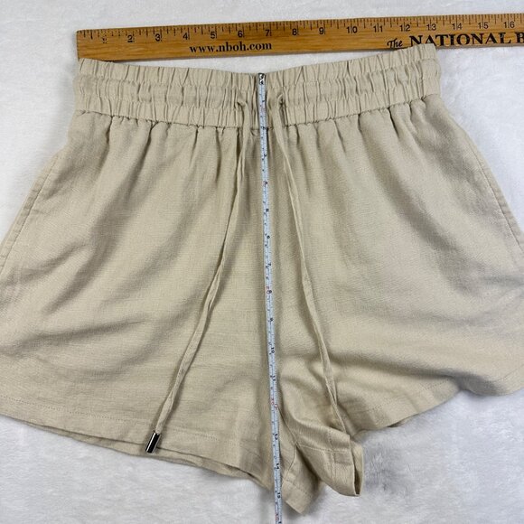 Zara Women’s LINEN BLEND SHORTS Sand Size XS Bohocore - Picture 7 of 12